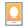  Egg Design Icon Poster Frame In Black Lacquered Wood 30x40 Cm Yellow