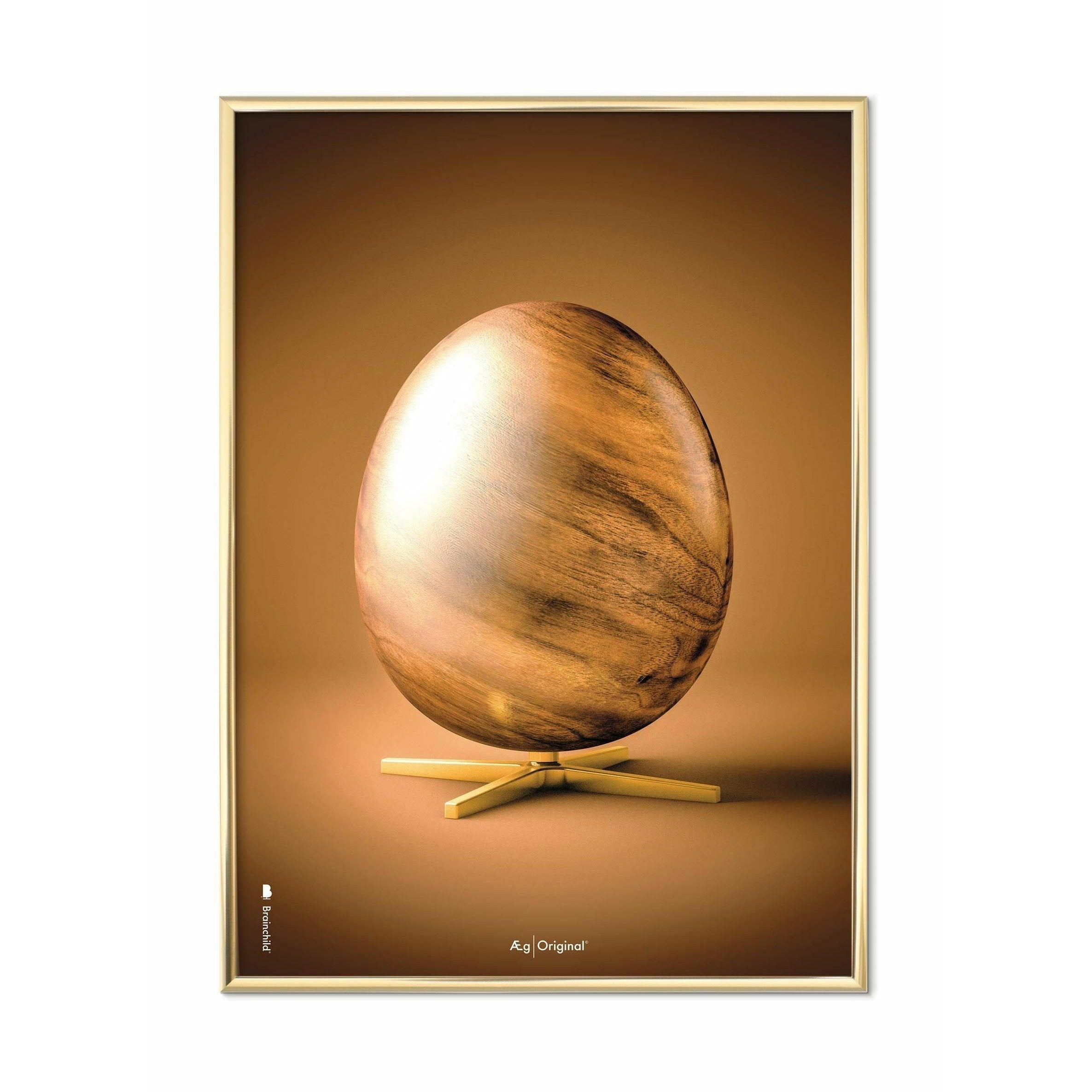 [product_category]-Brainchild Egg Figures Poster, Brass Coloured Frame 30 X40 Cm, Brown-Brainchild-11002-D-BRA-1