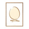  Egg Line Poster Frame Made Of Light Wood 50x70 Cm White Background