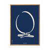  Egg Line Poster Frame Made Of Light Wood A5 Blue Background