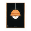 Brainchild Flowerpot Classic Poster, Light Wood Frame A5, Black Background