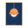  Flowerpot Classic Poster Light Wood Frame A5 Dark Blue Background