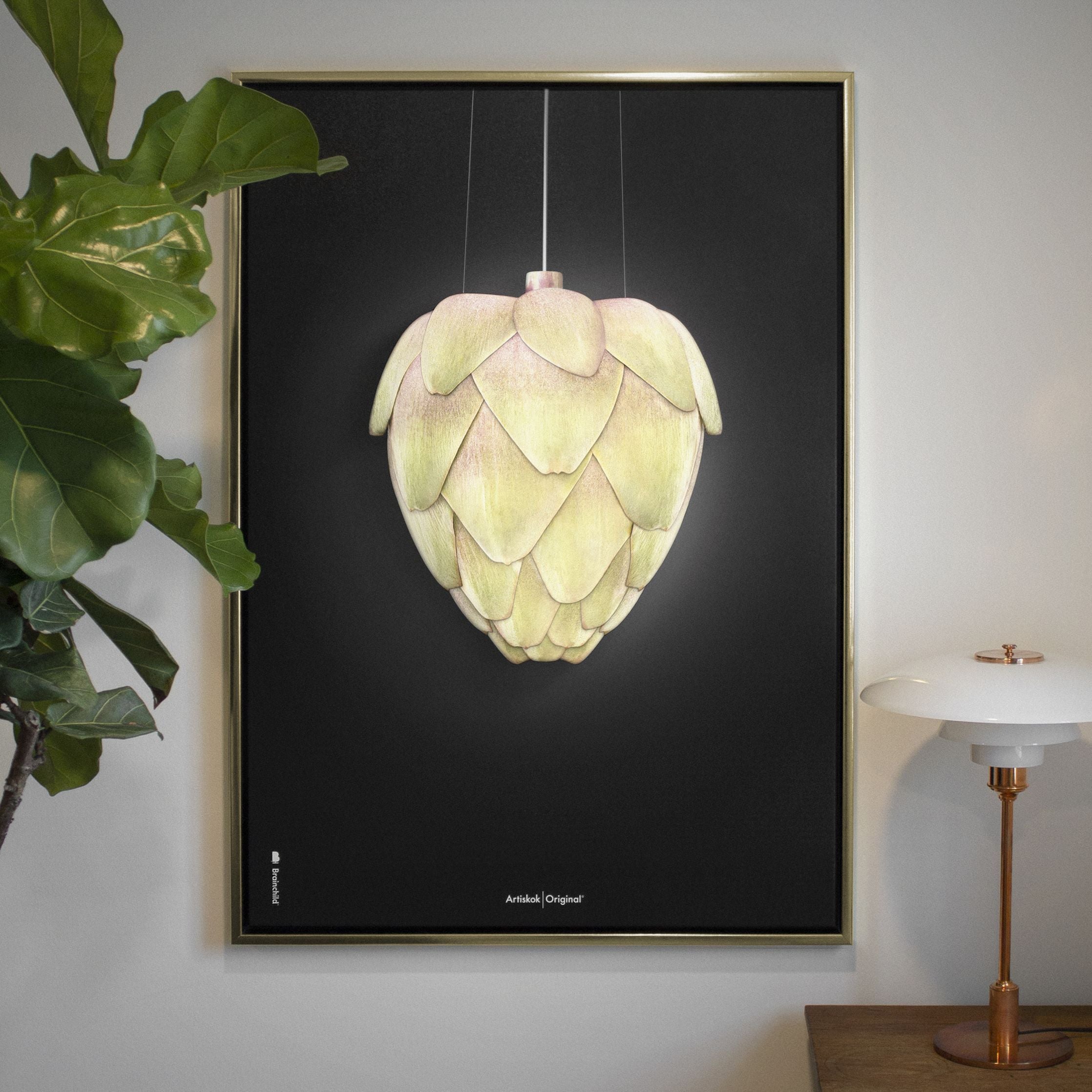 [product_category]-Brainchild Ph Artichoke Poster Frame Made Of Dark Wood 50x70 Cm, Black Background-Brainchild-211003-B-BRA-2