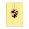  Pine Cone Classic Poster Brass Frame 30x40 Cm Yellow Background