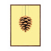  Pine Cone Classic Poster Dark Wood Frame 50x70 Cm Yellow Background