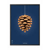  Pine Cone Classic Poster Frame In Black Lacquered Wood A5 Dark Blue Background