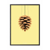  Pine Cone Classic Poster Frame In Black Lacquered Wood A5 Yellow Background