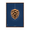  Pine Cone Classic Poster Frame Made Of Dark Wood 70x100 Cm Dark Blue Background