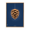  Pine Cone Classic Poster Frame Made Of Light Wood 30x40 Cm Dark Blue Background