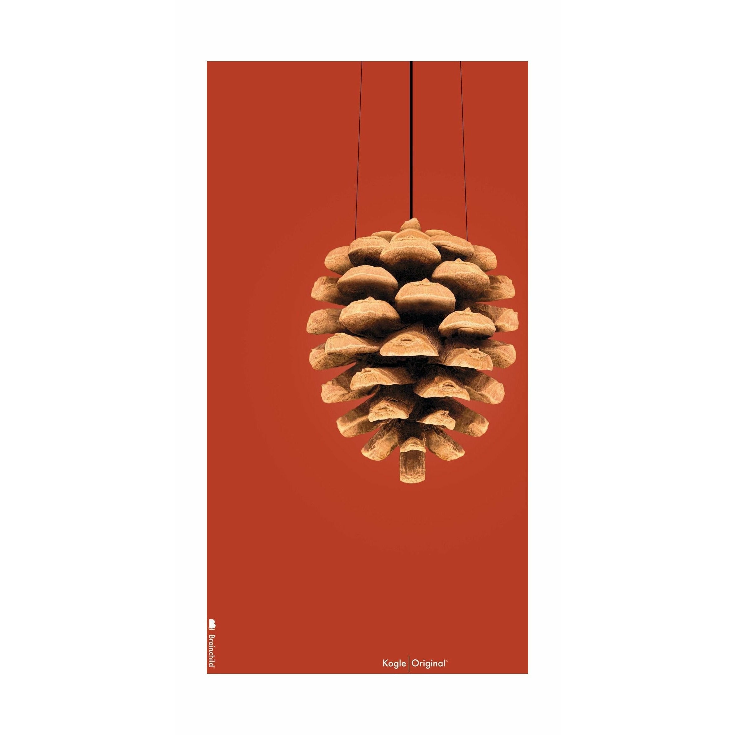 [product_category]-Brainchild Pine Cone Classic Poster Without Frame 30x40 Cm, Red Background-Brainchild-5713713200180-25002-BRA-1