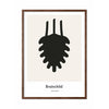  Pine Cone Design Icon Poster Frame Made Of Dark Wood 30x40 Cm Grey