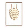  Pine Cone Line Poster Frame Made Of Dark Wood 70x100 Cm White Background