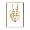  Pine Cone Line Poster Frame Made Of Light Wood A5 White Background