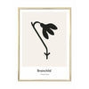  Snowdrop Design Icon Poster Brass Frame 30x40 Cm Grey