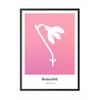  Snowdrop Design Icon Poster Frame In Black Lacquered Wood 30x40 Cm Pink