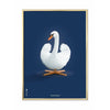  Swan Classic Poster Brass Frame 30x40 Cm Dark Blue Background