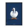  Swan Classic Poster Frame In Black Lacquered Wood 30x40 Cm Dark Blue Background