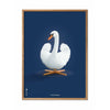  Swan Classic Poster Frame Made Of Light Wood 30x40 Cm Dark Blue Background