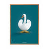  Swan Classic Poster Frame Made Of Light Wood 30x40 Cm Kerosene Blue Background