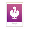  Swan Design Icon Poster Brass Frame 50 X70 Cm Purple