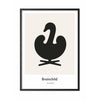  Swan Design Icon Poster Frame In Black Lacquered Wood A5 Grey