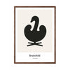  Swan Design Icon Poster Frame Made Of Dark Wood 70 X100 Cm Grey