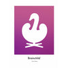  Swan Design Icon Poster Without Frame 70 X100 Cm Purple