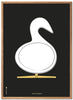 Brainchild Swan Design Sketch Poster Frame Made Of Light Wood 30x40 Cm, Black Background