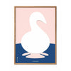  Swan Paper Clip Poster Frame Made Of Light Wood 70x100 Cm Pink Background