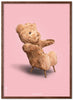  Teddy Bear Classic Poster Dark Wood Frame Ram A5 Pink Background