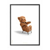  Teddy Bear Classic Poster Frame In Black Lacquered Wood 70x100 Cm White Background