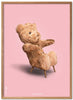  Teddy Bear Classic Poster Frame Made Of Light Wood Ramme 30x40 Cm Pink Background