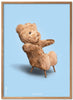  Teddy Bear Classic Poster Light Wood Frame Ramme A5 Light Blue Background