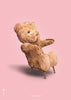  Teddy Bear Classic Poster Without Frame 30x40 Cm Pink Background