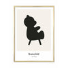  Teddy Bear Design Icon Poster Brass Frame 30x40 Cm Grey