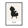  Teddy Bear Design Icon Poster Frame Made Of Black Lacquered Wood 30x40 Cm Grey