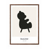  Teddy Bear Design Icon Poster Frame Made Of Dark Wood 30x40 Cm Grey