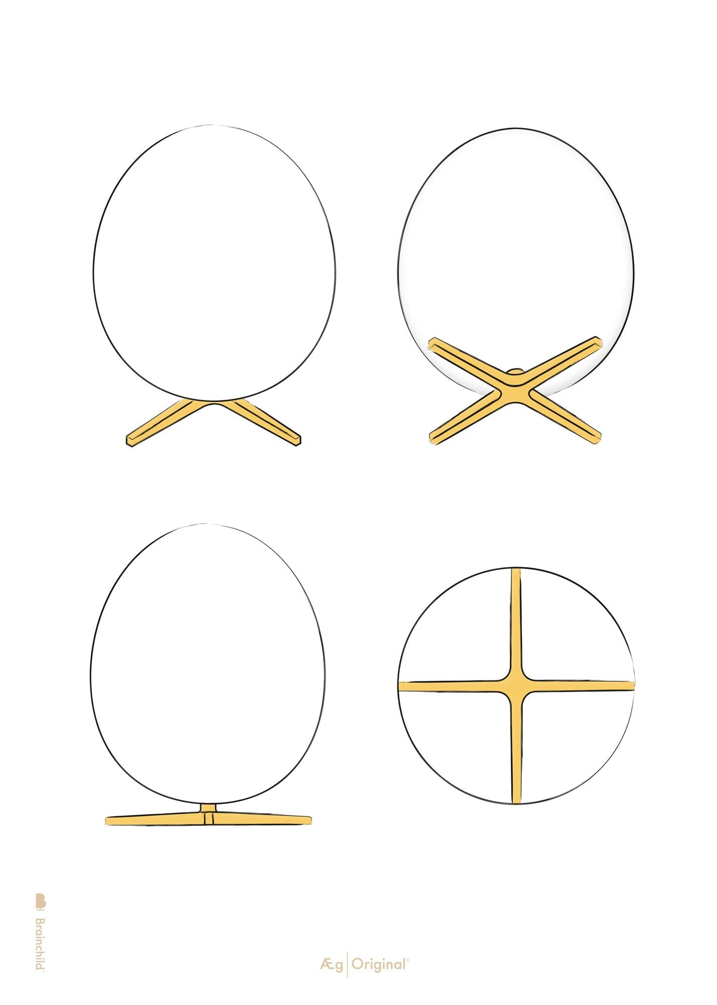 Brainchild The Egg Design Sketches poster zonder lijst, 70x100 cm, witte achtergrond