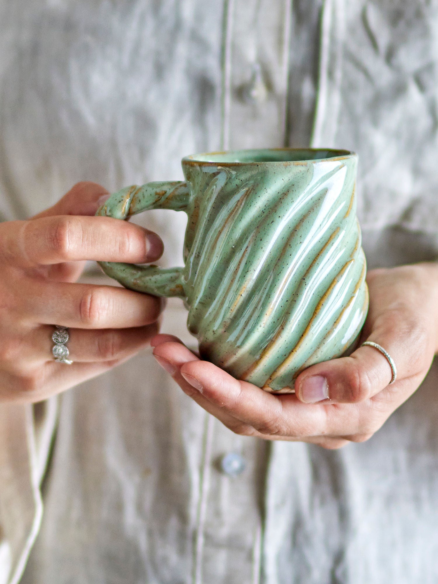 Bloomingville Miriam Mug, Green, Stoneware