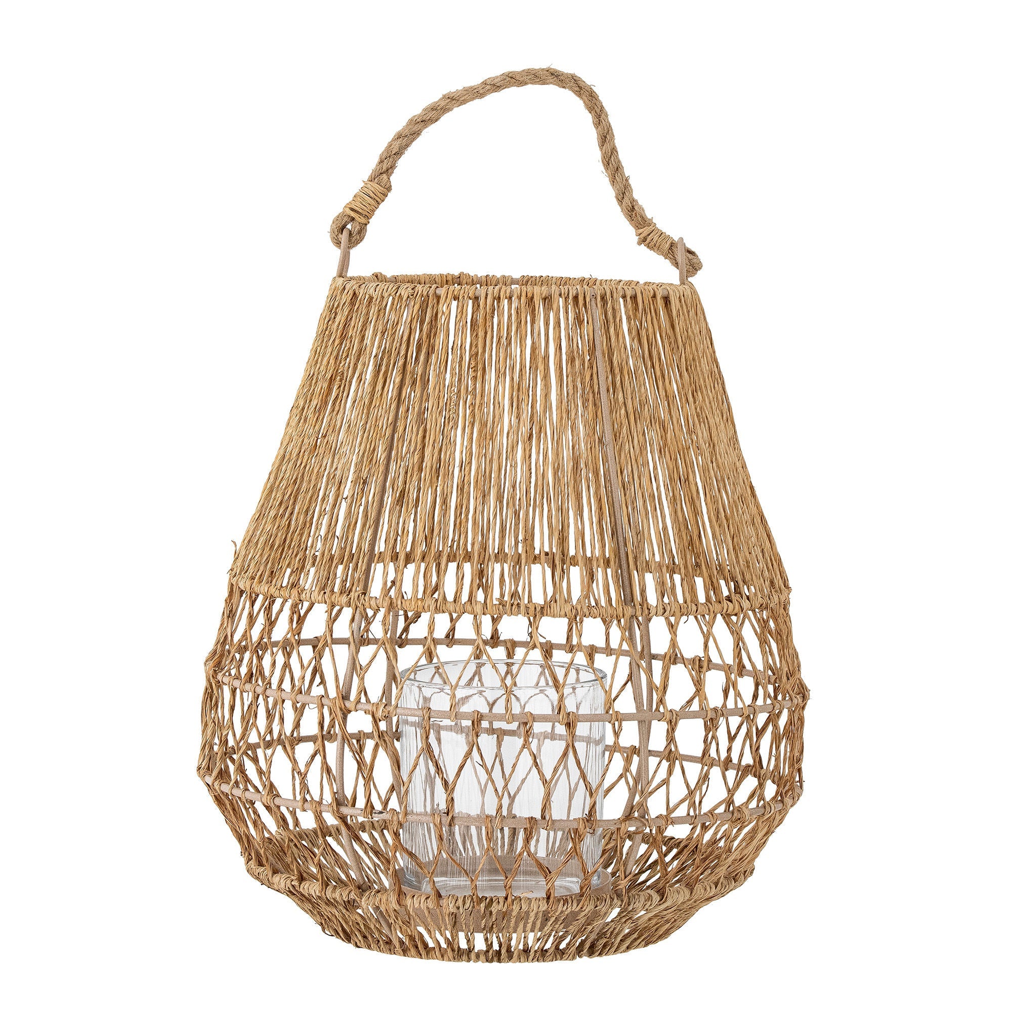 Bloomingville Ramona Lantern W/Glass, Nature, Jute