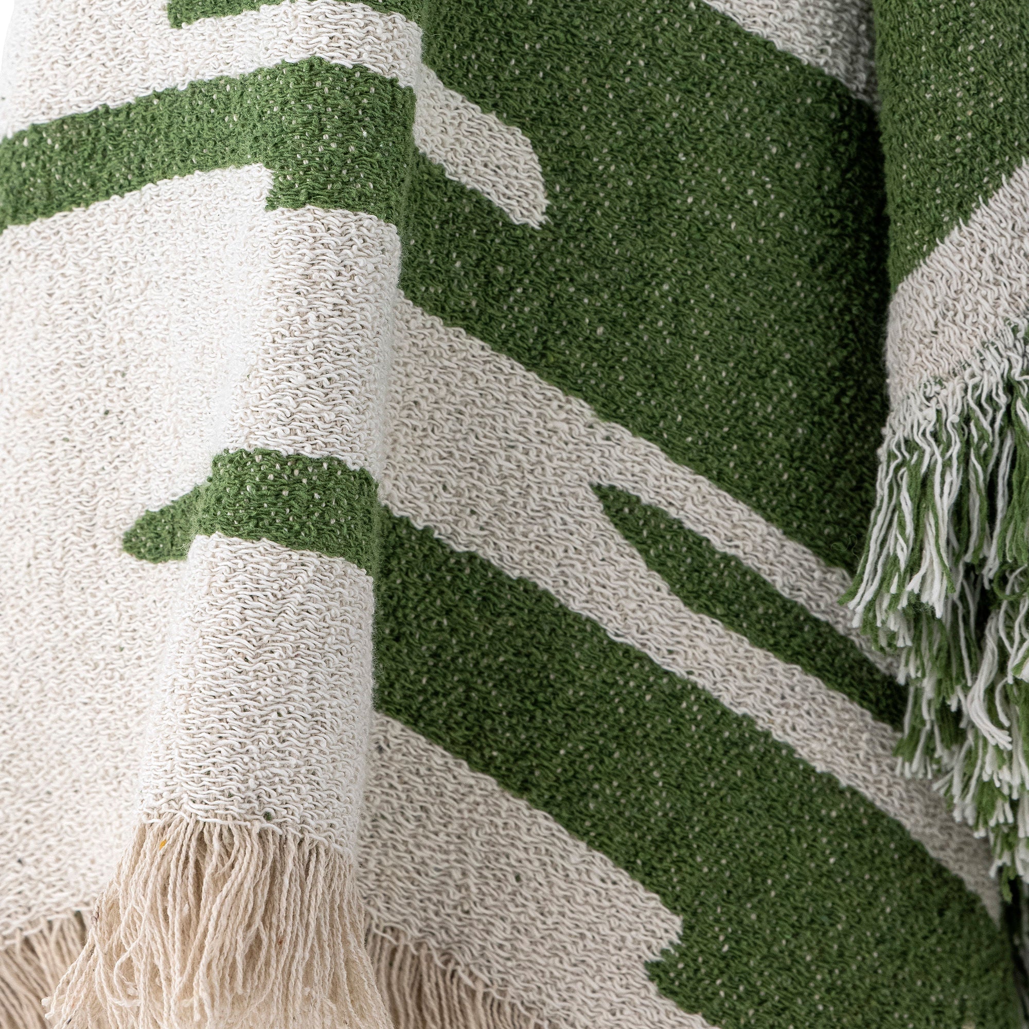 Bloomingville Haxby Throw, Green, Recycled Cotton