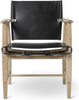  Bm1106 Huntsman Chair White Oiled Oak/Black Leather