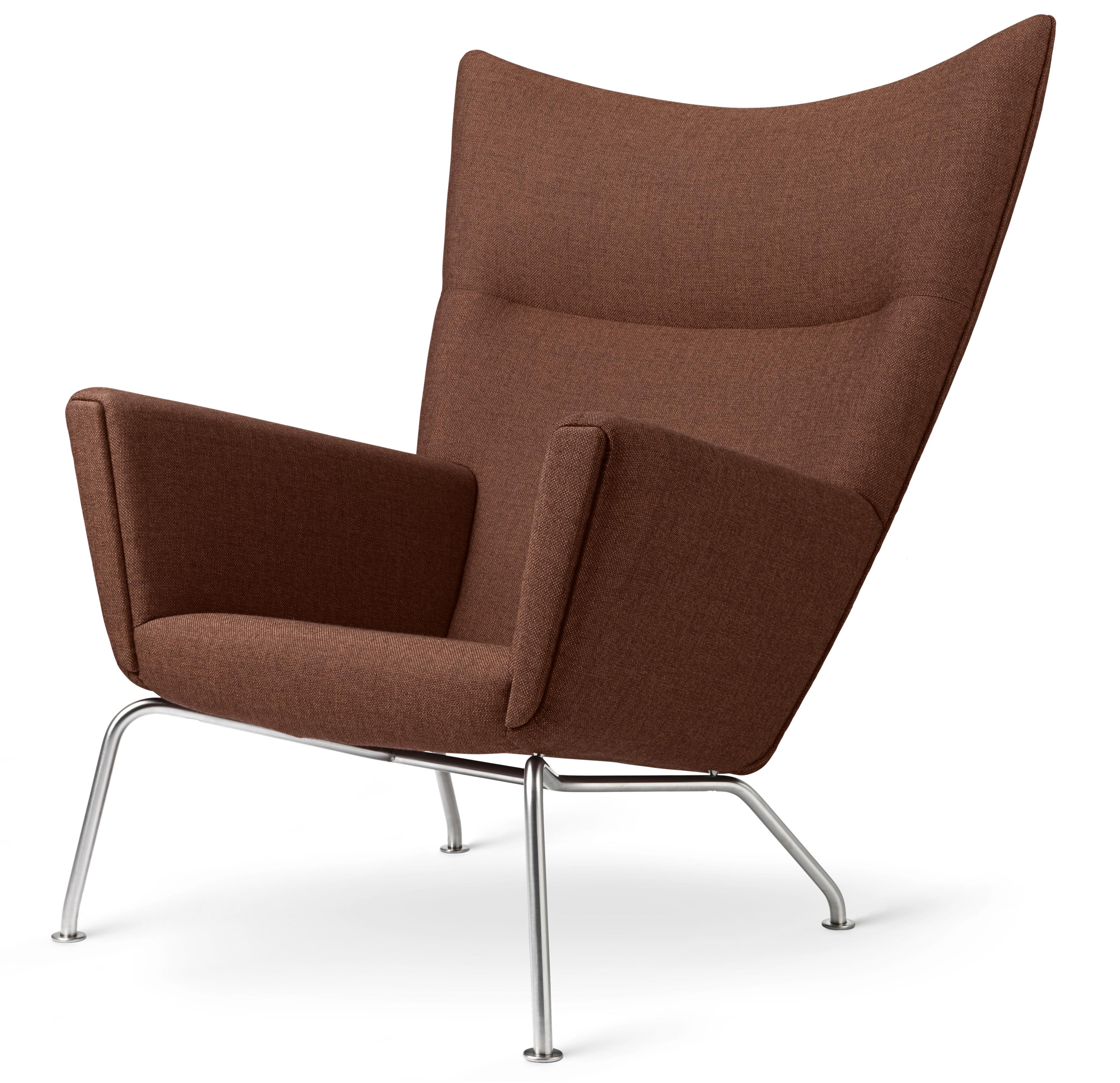 [product_category]-Carl Hansen Ch445 Wing Chair, Steel/Passion 7101-Carl Hansen-5715397079984-CH445-SS-HR-FSC-70-Passion-7101-CAR-3