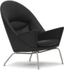  Ch468 Oculus Chair Steel/Black Leather