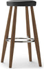 Carl Hansen Ch56 Bar Stool, Oiled Walnut/Black Leather