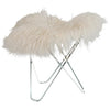 Cuero Iceland Flying Goose Stool, Wild White/Chrome