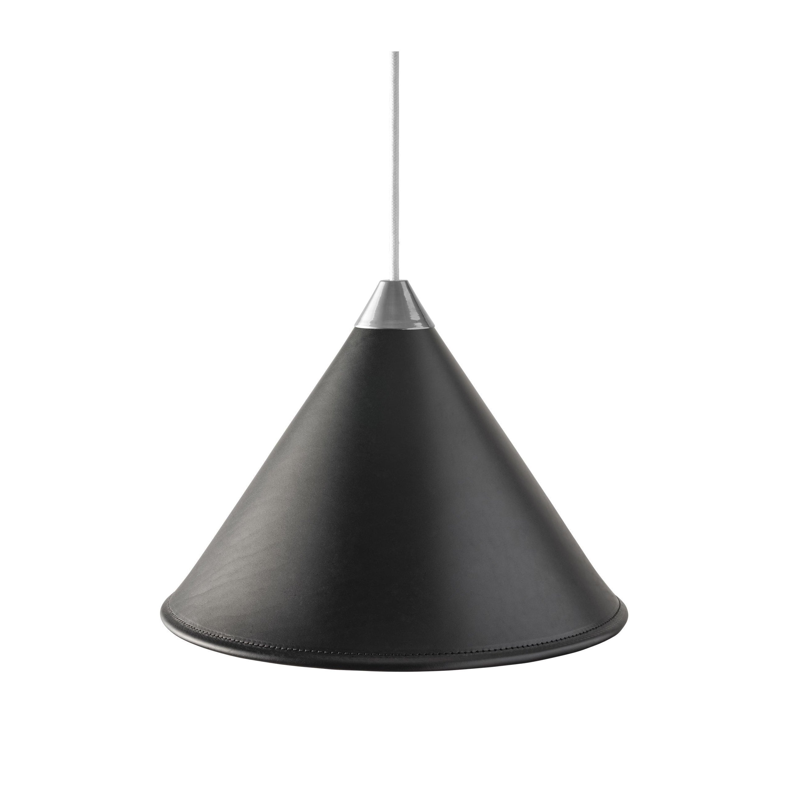 [product_category]-Cuero Namibia Pendant ø 25 Cm, Black/Chrome With White Cable-Cuero-7340172636939-1500134-CUE-1