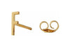 Design Letters Earring With Letter, Gold, F