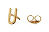 Design Letters Earring With Letter, Gold, U