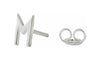 Design Letters Earring With Letter, Silver, M